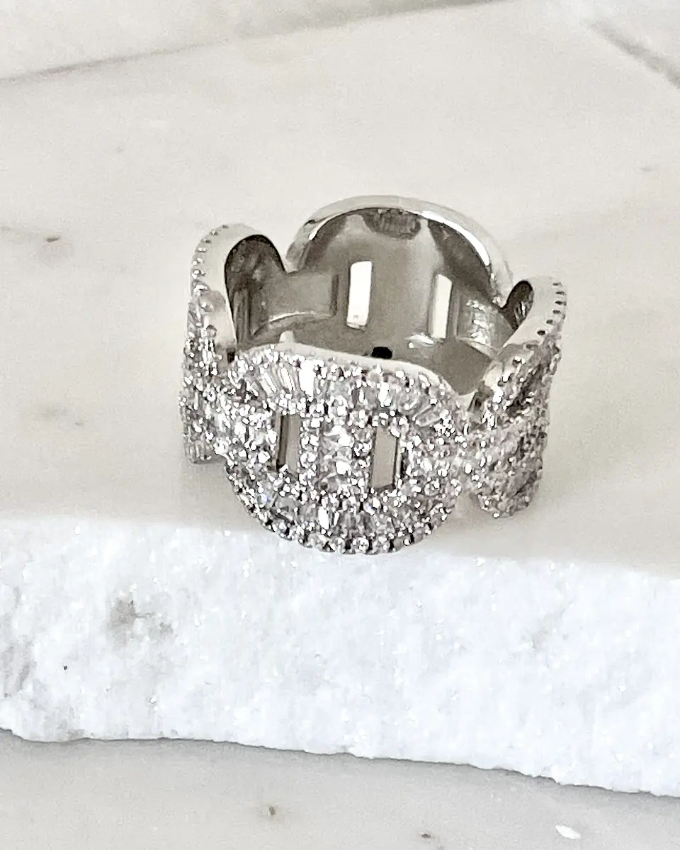 Maxi Anillo Altaria Eslabones Circón silver  6