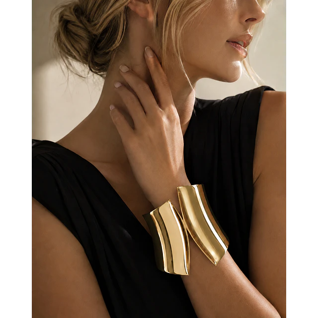 Maxi Brazalete Geométrico Gold