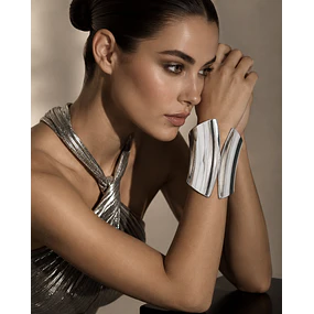 Maxi Brazalete Geométrico Silver
