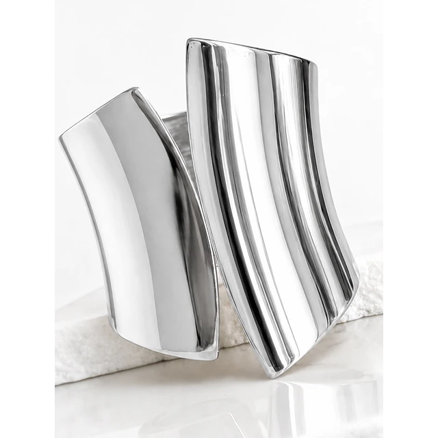 Maxi Brazalete Geométrico Silver