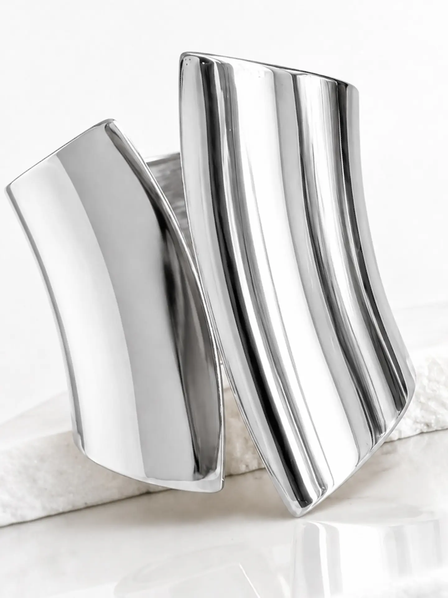 Maxi Brazalete Geométrico Silver 3