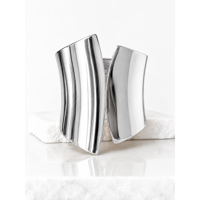 Maxi Brazalete Geométrico Silver