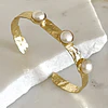 Pulsera Esclava Leonora Triple Perlas Gold