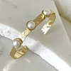 Pulsera Esclava Leonora Triple Perlas Gold