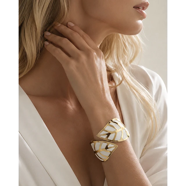 Maxi Brazalete Aurienne White Gold