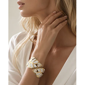 Maxi Brazalete Aurienne White Gold