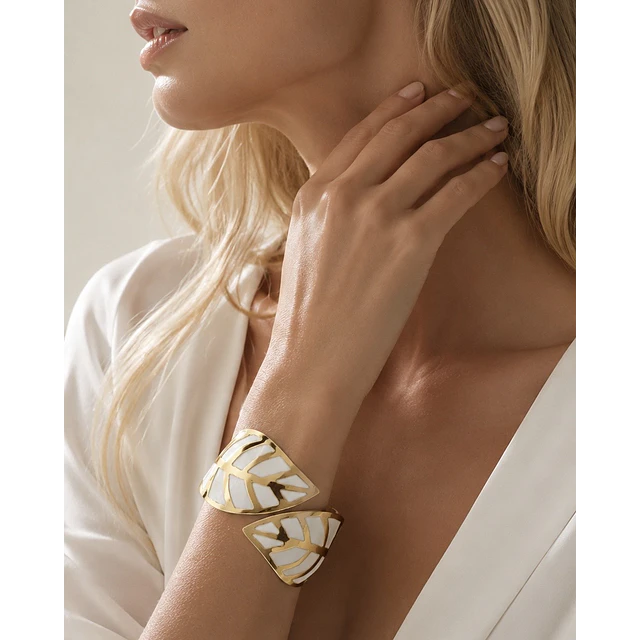 Maxi Brazalete Aurienne White Gold