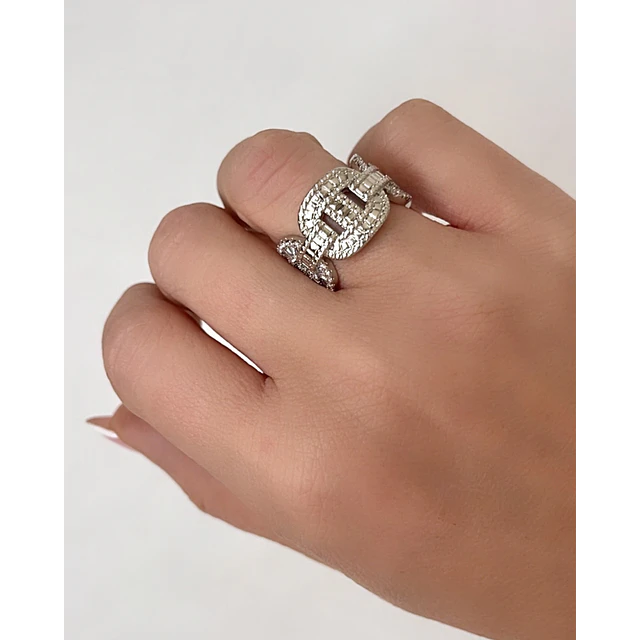 Maxi Anillo Altaria Eslabones Circón silver 