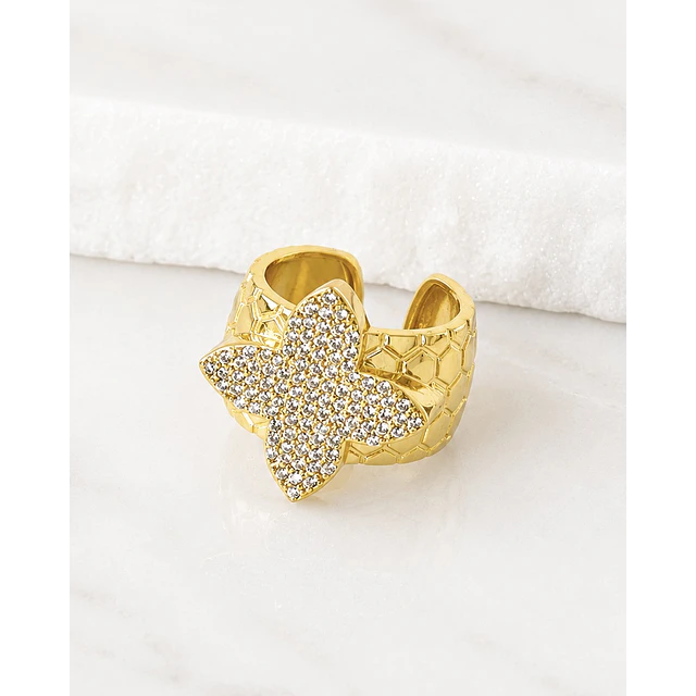 Anillo Flor Circones Gold