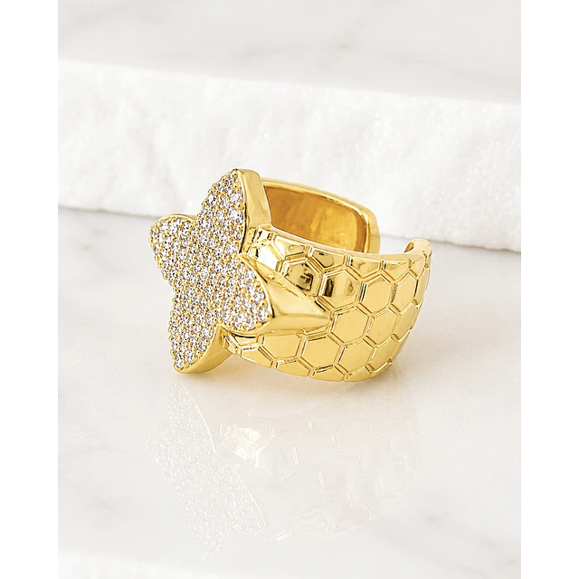Anillo Flor Circones Gold