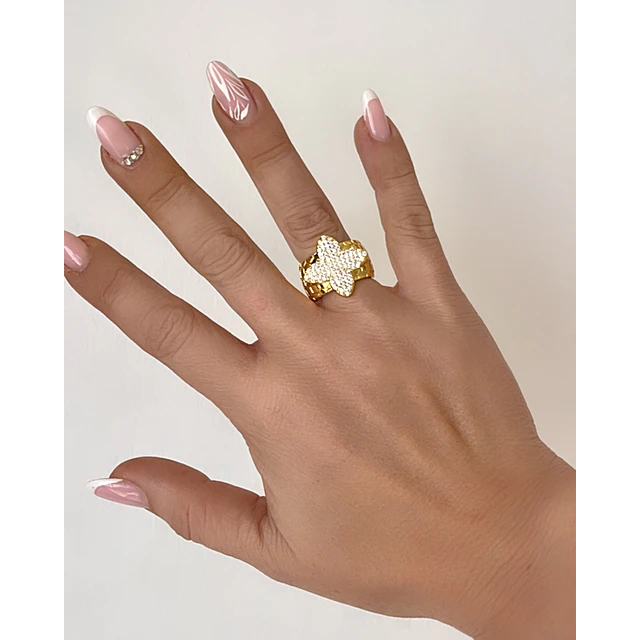 Anillo Flor Circones Gold