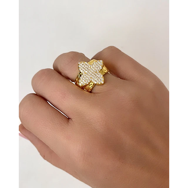 Anillo Flor Circones Gold