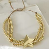 Pulsera Estrella Triple balines gold