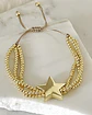 Pulsera Estrella Triple balines gold - Miniatura 1