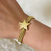 Pulsera Estrella Triple balines gold