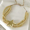 Pulsera Estrella Triple balines gold