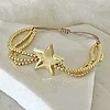 Pulsera Estrella Triple balines gold