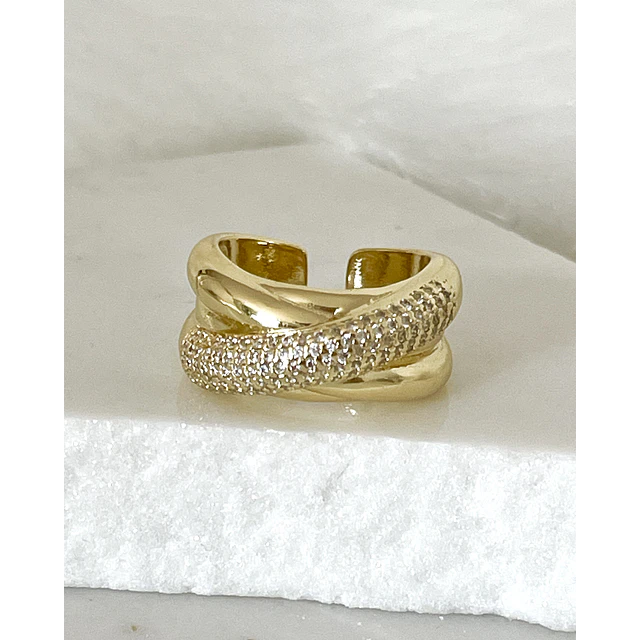 Anillo Doble  Entrelazado Circones ajustable 