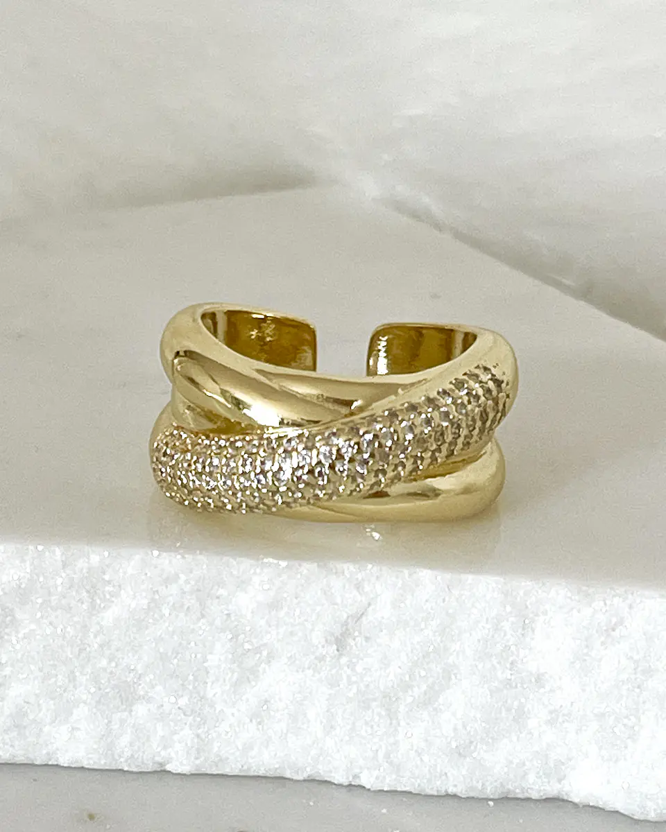 Anillo Doble Entrelazado Catania Gold  1