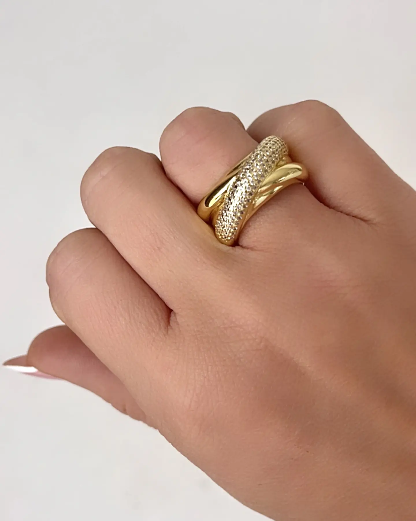 Anillo Doble Entrelazado Catania Gold  2