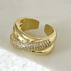 Anillo Doble  Entrelazado Circones ajustable 