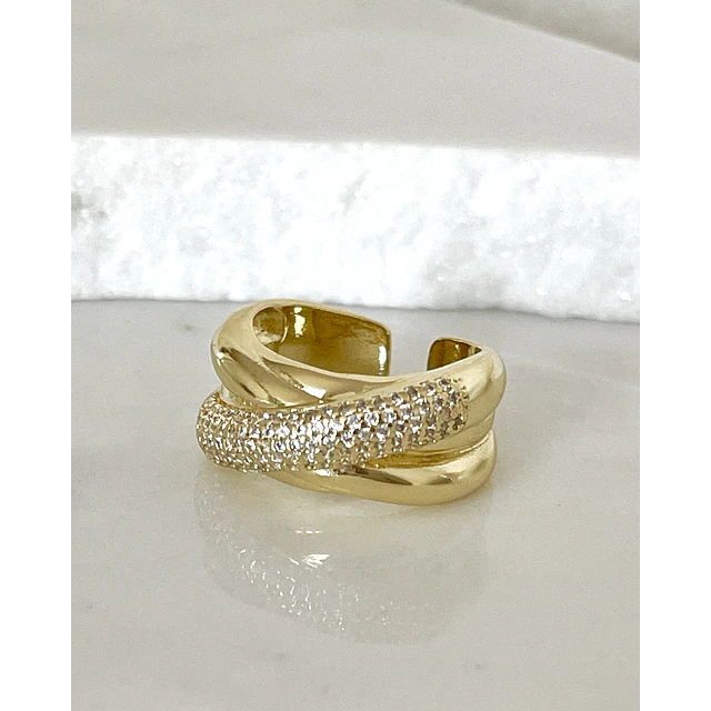Anillo Doble  Entrelazado Circones ajustable 