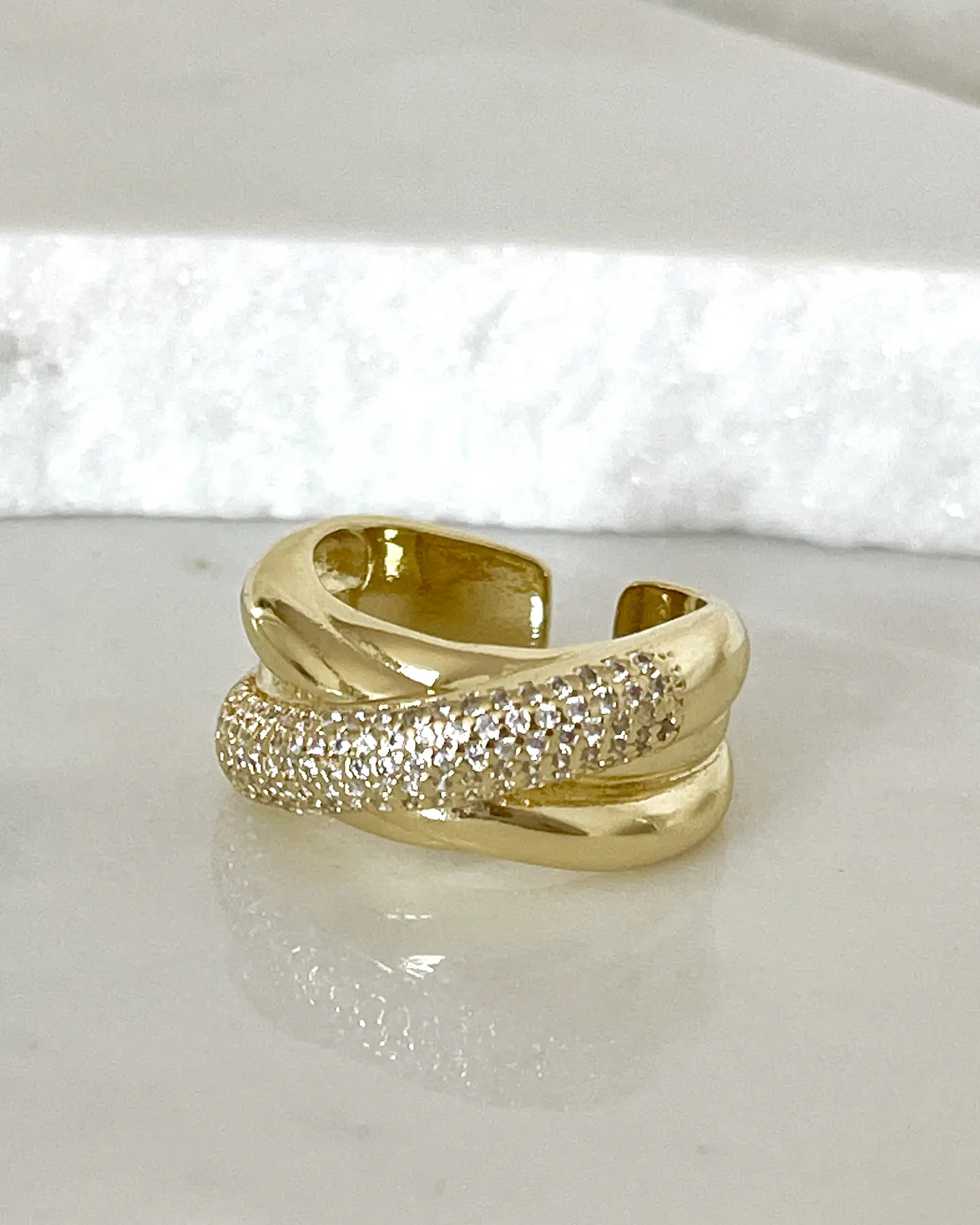 Anillo Doble Entrelazado Catania Gold  4
