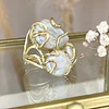  Anillo Trío de Maxi Perlas de Agua dulce gold