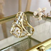  Anillo Trío de Maxi Perlas de Agua dulce gold