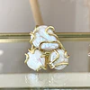  Anillo Trío de Maxi Perlas de Agua dulce gold