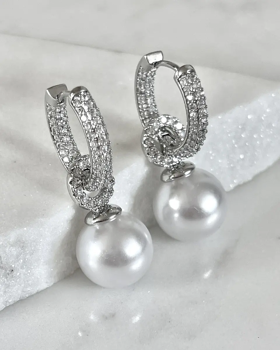 Aros Agolla y Perlas Circones Etienne Silver 2