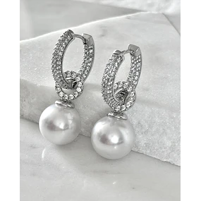 Aros Agolla y Perlas Circones Etienne Silver