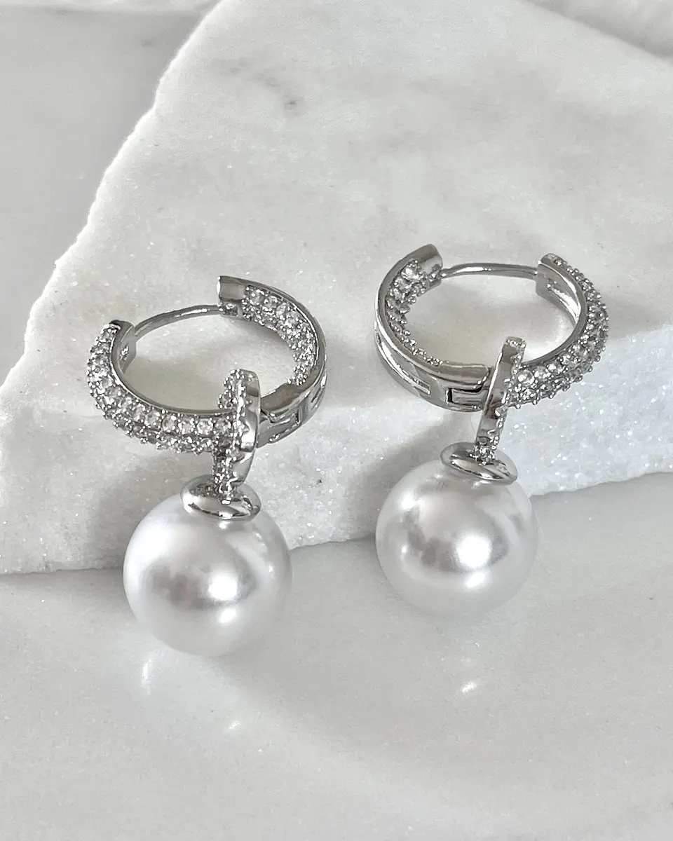 Aros Agolla y Perlas Circones Etienne Silver 3
