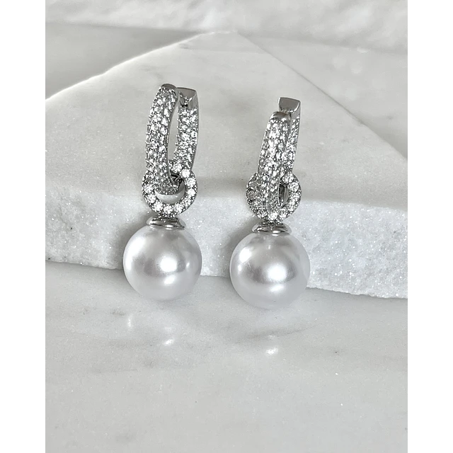 Aros Agolla y Perlas Circones Etienne Silver