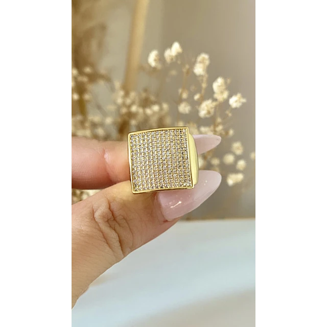 Anillo Cuadrado Verona Gold