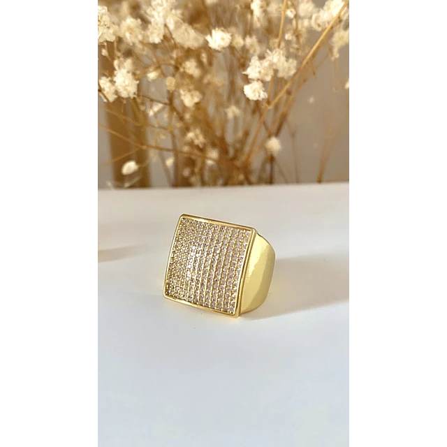 Anillo Cuadrado Verona Gold