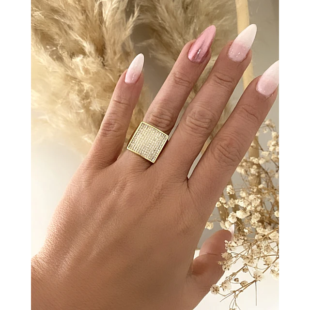 Anillo Cuadrado Verona Gold