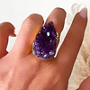 Anillo Maxi Amatista Drusa Gold