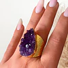 Anillo Maxi Amatista Drusa Gold