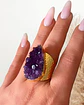 Anillo Maxi Amatista Drusa Gold - Miniatura 4