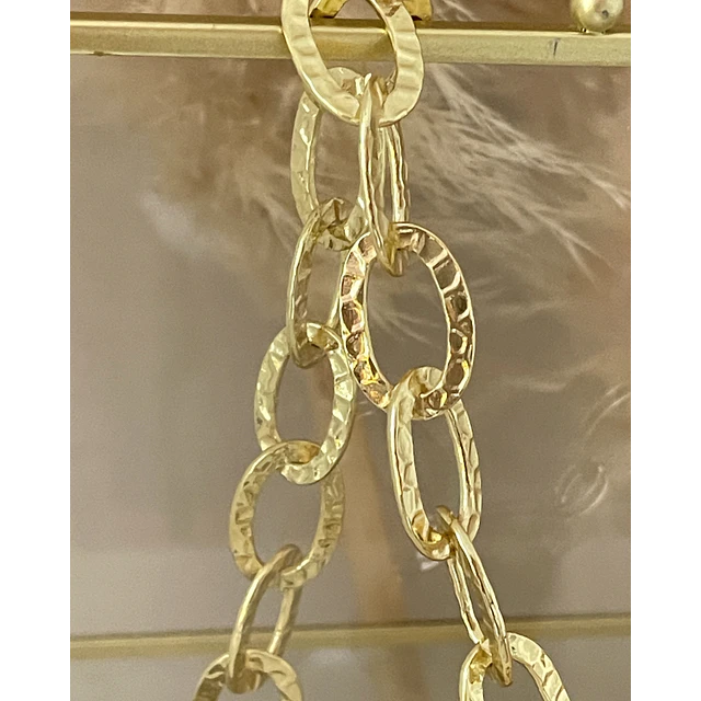 Collar XL Amatista Drusa Maxi eslabones martillados