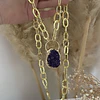 Collar XL Amatista Drusa Maxi eslabones martillados