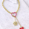 Collar Sol Corazón Pink Multidije Gold