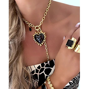 Collar Maxi Corazon Luxury Black &Gold