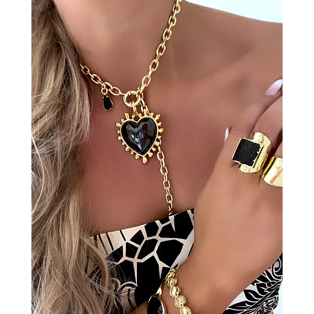 Collar Maxi Corazon Luxury Black &Gold