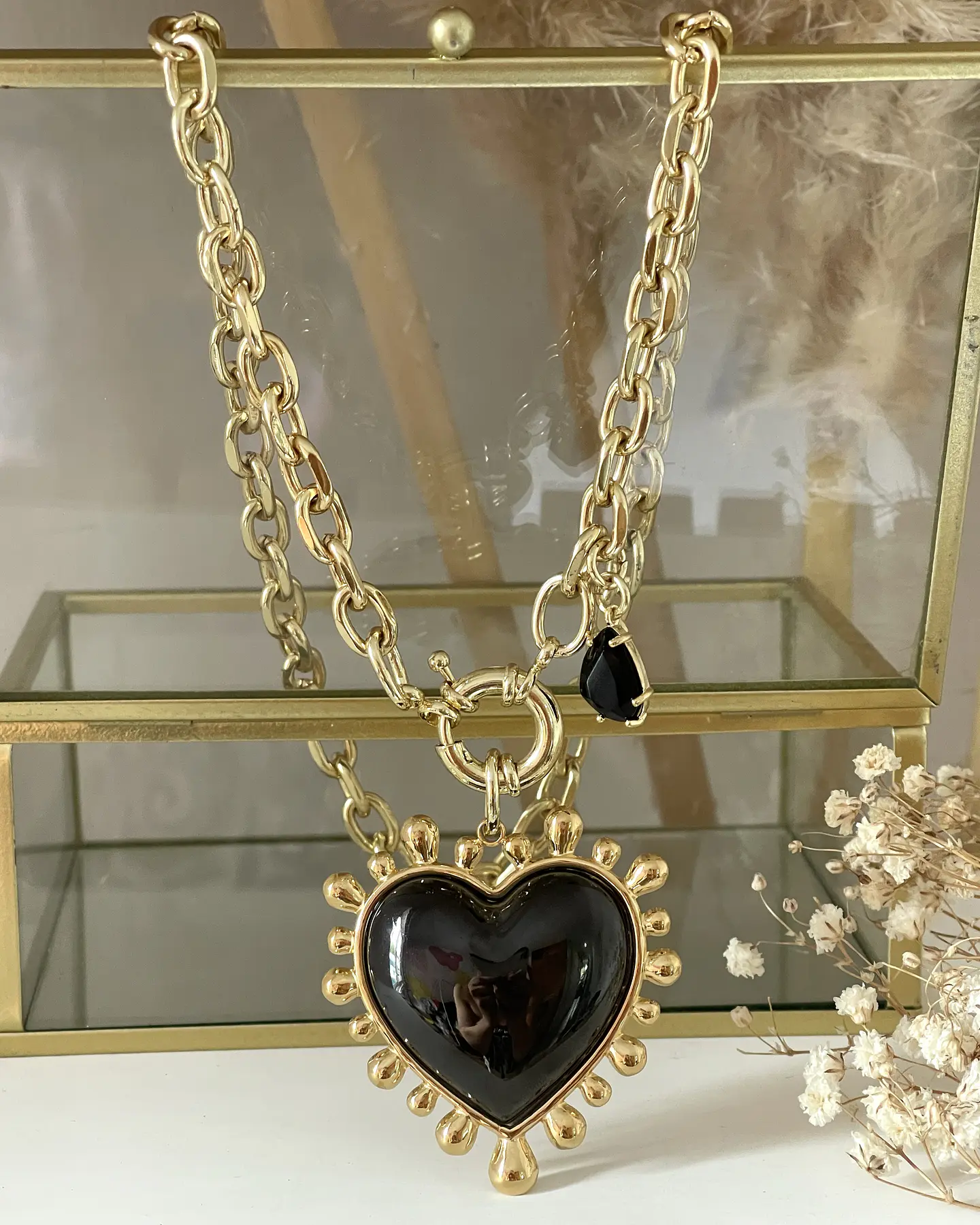 Collar Maxi Corazon Luxury Black &Gold 6