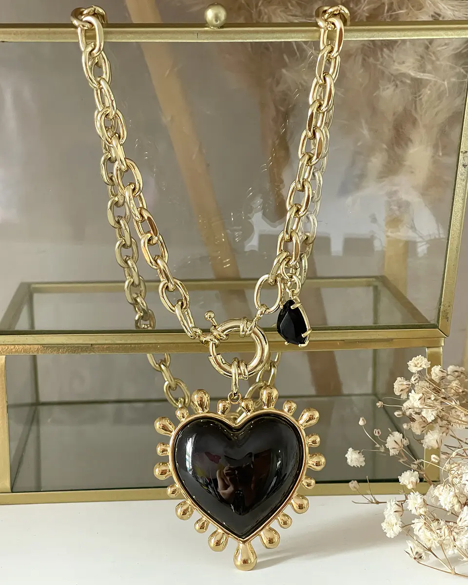 Collar Maxi Corazon Luxury Black &Gold 6