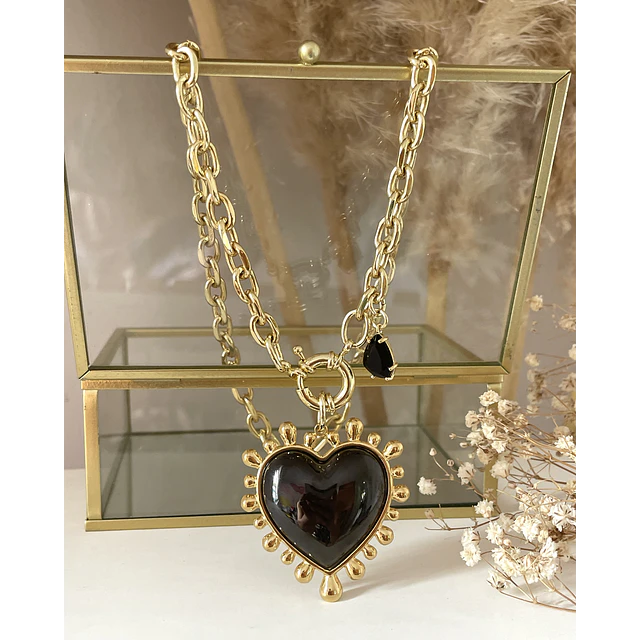 Collar Maxi Corazon Luxury Black &Gold
