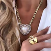 Collar maxi Corazón Virgen Nácar cristales gold