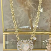 Collar maxi Corazón Virgen Nácar cristales gold